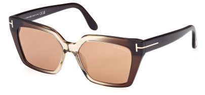 Tom Ford FT1030 47J Winona Sunglasses - Light Brown / Roviex