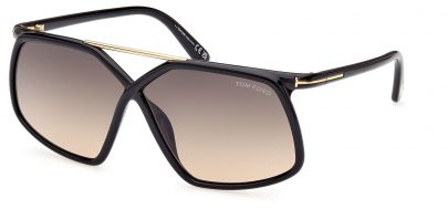 Tom Ford FT1038 01B Meryl Sunglasses - Shiny Black / Gradient Smoke