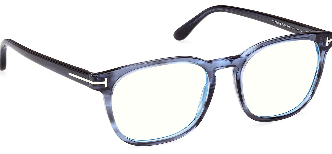 Tom Ford FT5868-B Glasses - Blue - Tortoise+Black