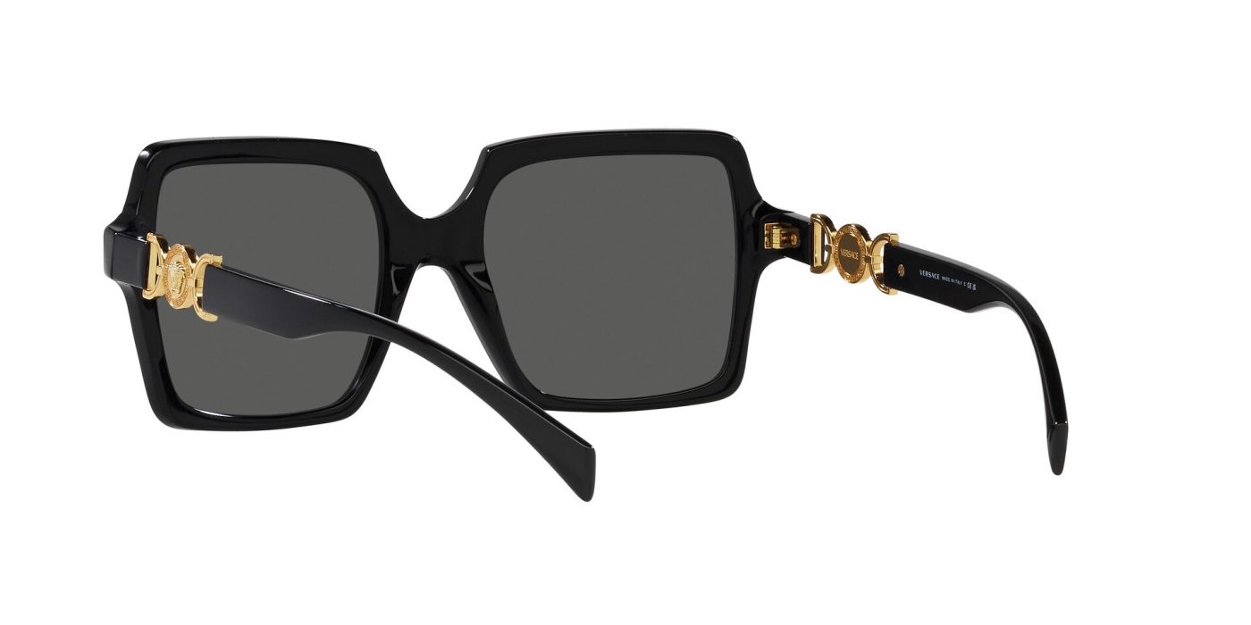 Versace VE4441 Prescription Sunglasses Black / Dark Grey Tortoise+Black