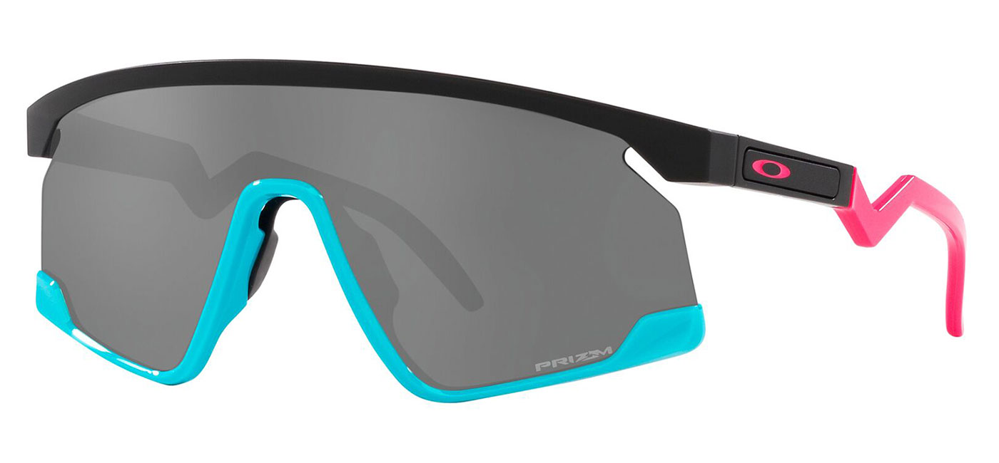 Oakley BXTR Sunglasses Matte Black and Blue / Prizm Black Tortoise