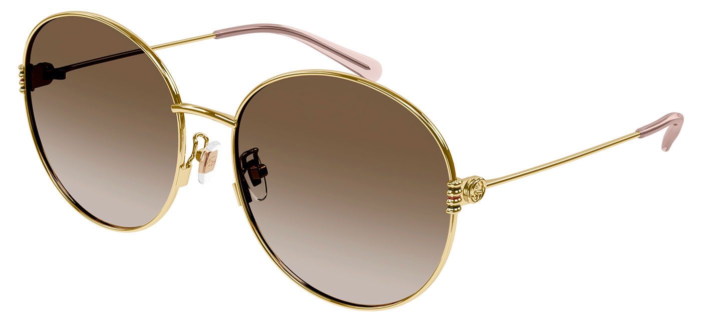Gucci GG1281SK Prescription Sunglasses Gold / Brown Gradient