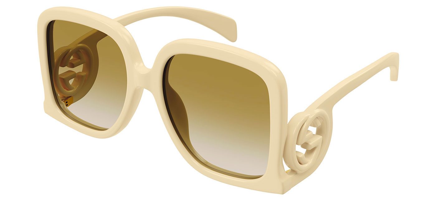 Gucci GG1326S Prescription Sunglasses Ivory / Brown Gradient