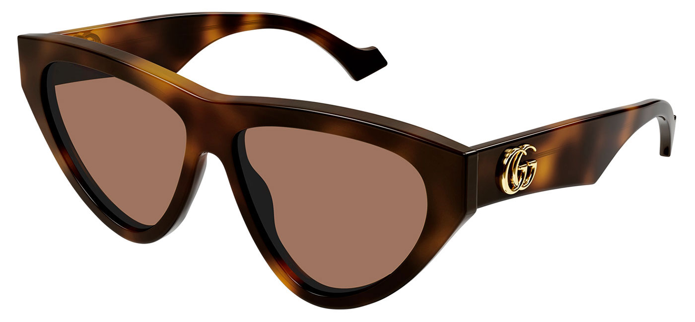 Gucci GG1333S Prescription Sunglasses Havana / Brown Tortoise+Black