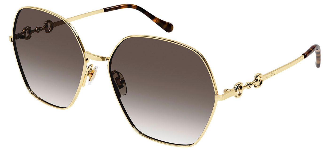 Gucci GG1335S Prescription Sunglasses Gold / Brown Gradient