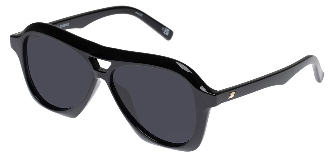 Le Specs Drizzle Sunglasses - Black / Smoke Mono - Tortoise+Black