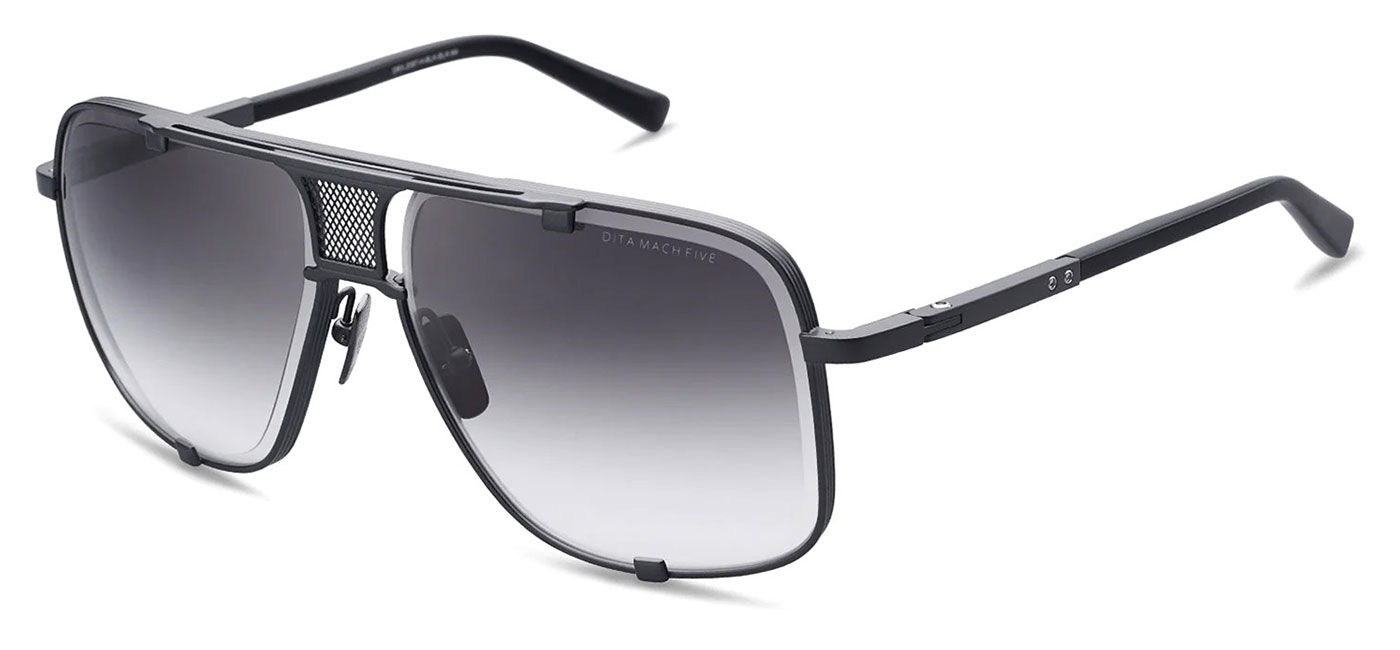 DITA Mach-Five Sunglasses - Black Palladium and Black Iron / Green ...