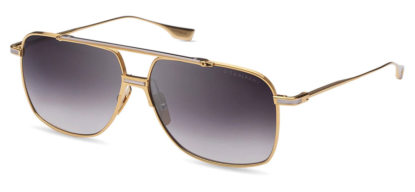 DITA Alkamx Sunglasses - Yellow and Gold Silver / Dark Grey to Clear ...