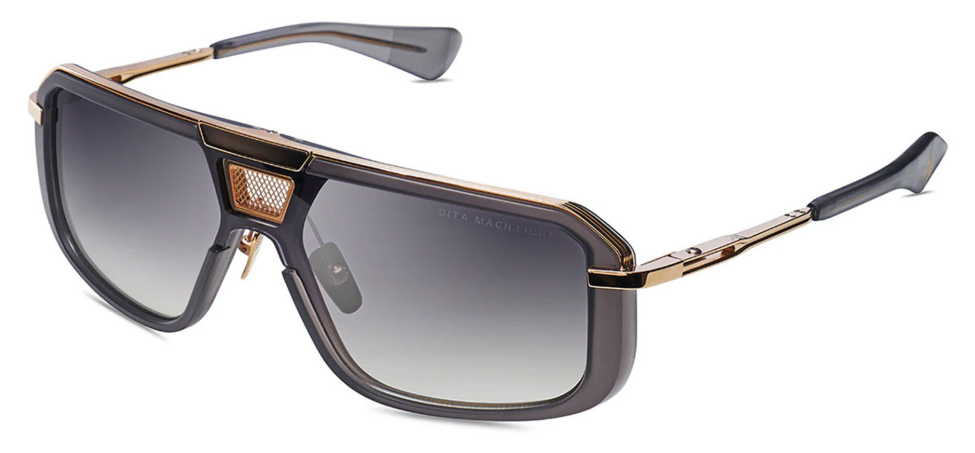 DITA Mach-Eight Sunglasses - Satin Crystal Grey and Yellow Gold / Grey ...