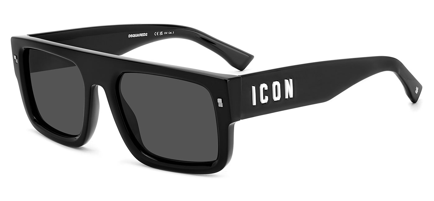 DSQUARED2 ICON 0008/S Prescription Sunglasses Black / Grey Tortoise