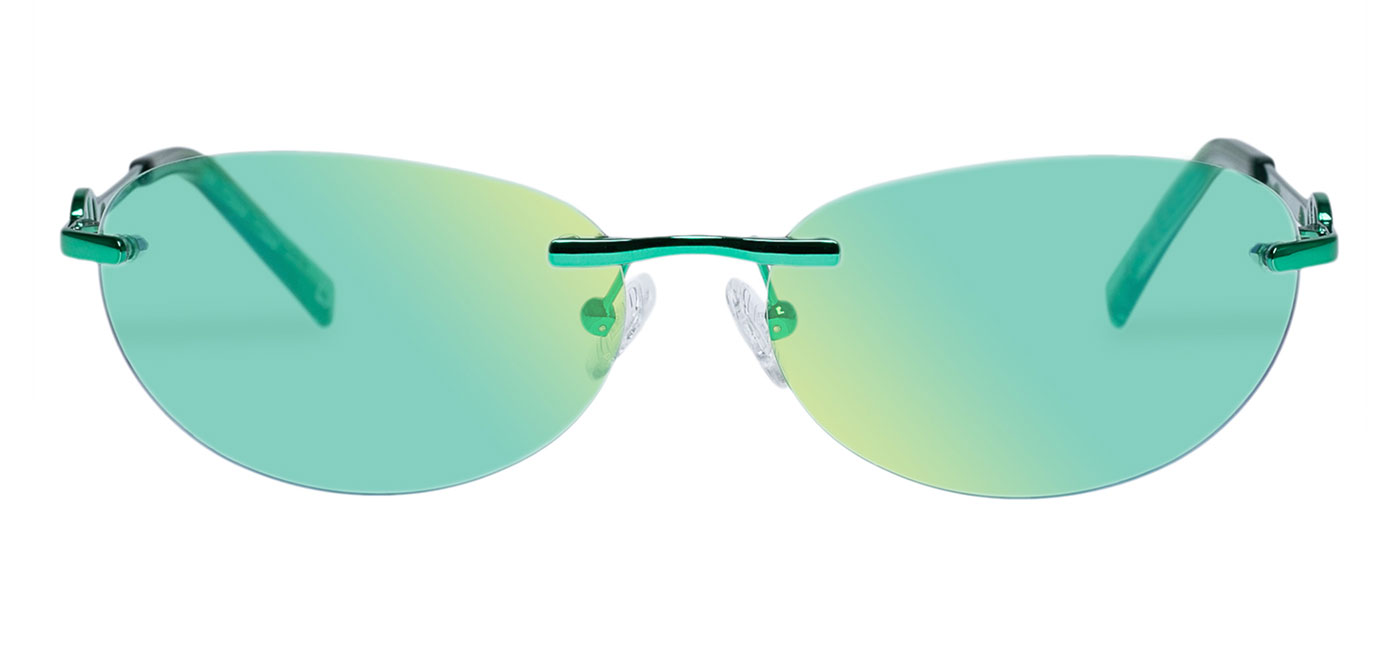 Le Specs Slinky Sunglasses - Green Chrome / Green Tint Mirror ...