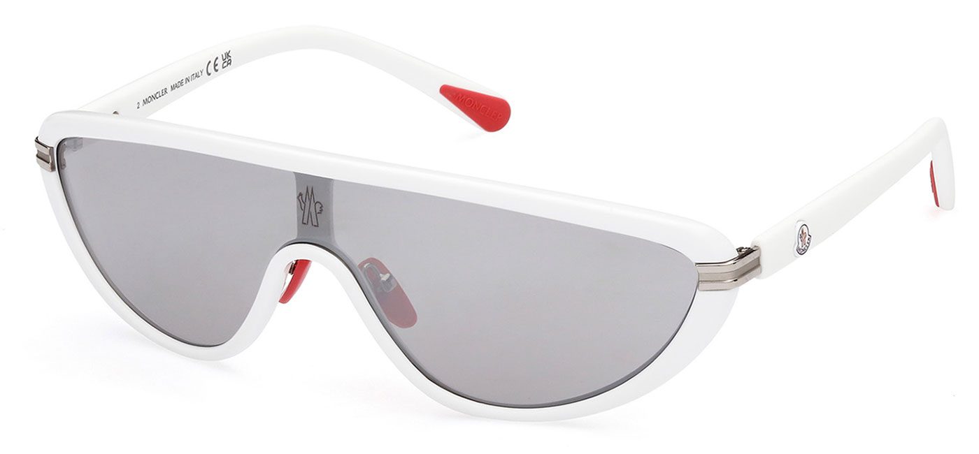 Moncler ML0239 Vitesse Sunglasses - White / Smoke Mirror - Tortoise+Black