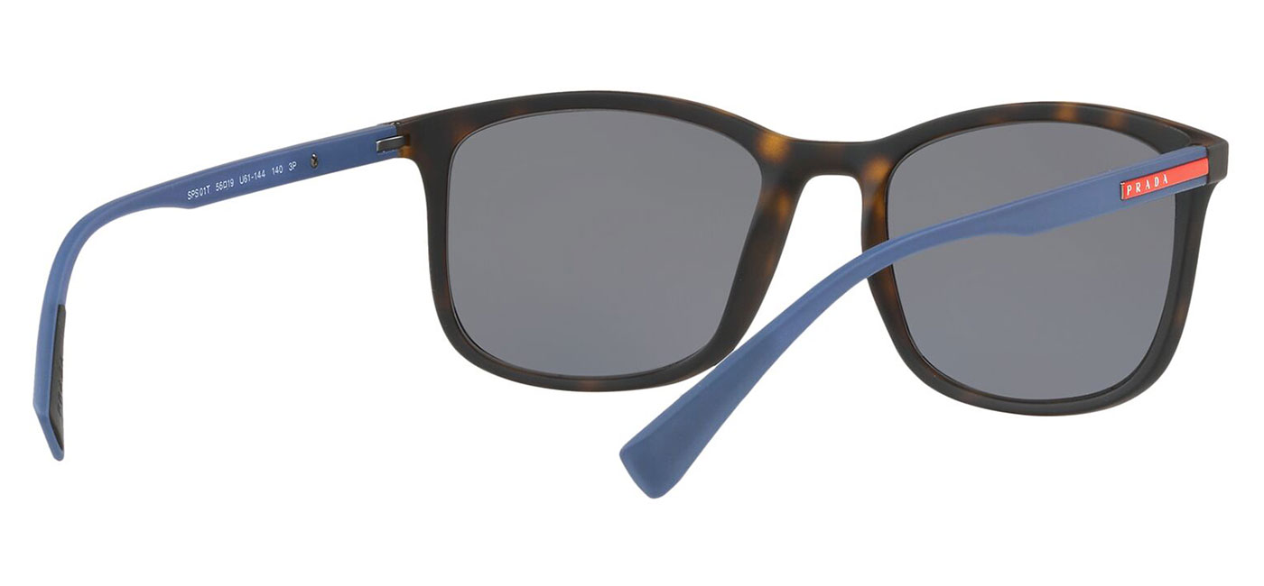 Prada Linea Rossa PS01TS Sunglasses Havana Rubber Grey Polarised Tortoise Black