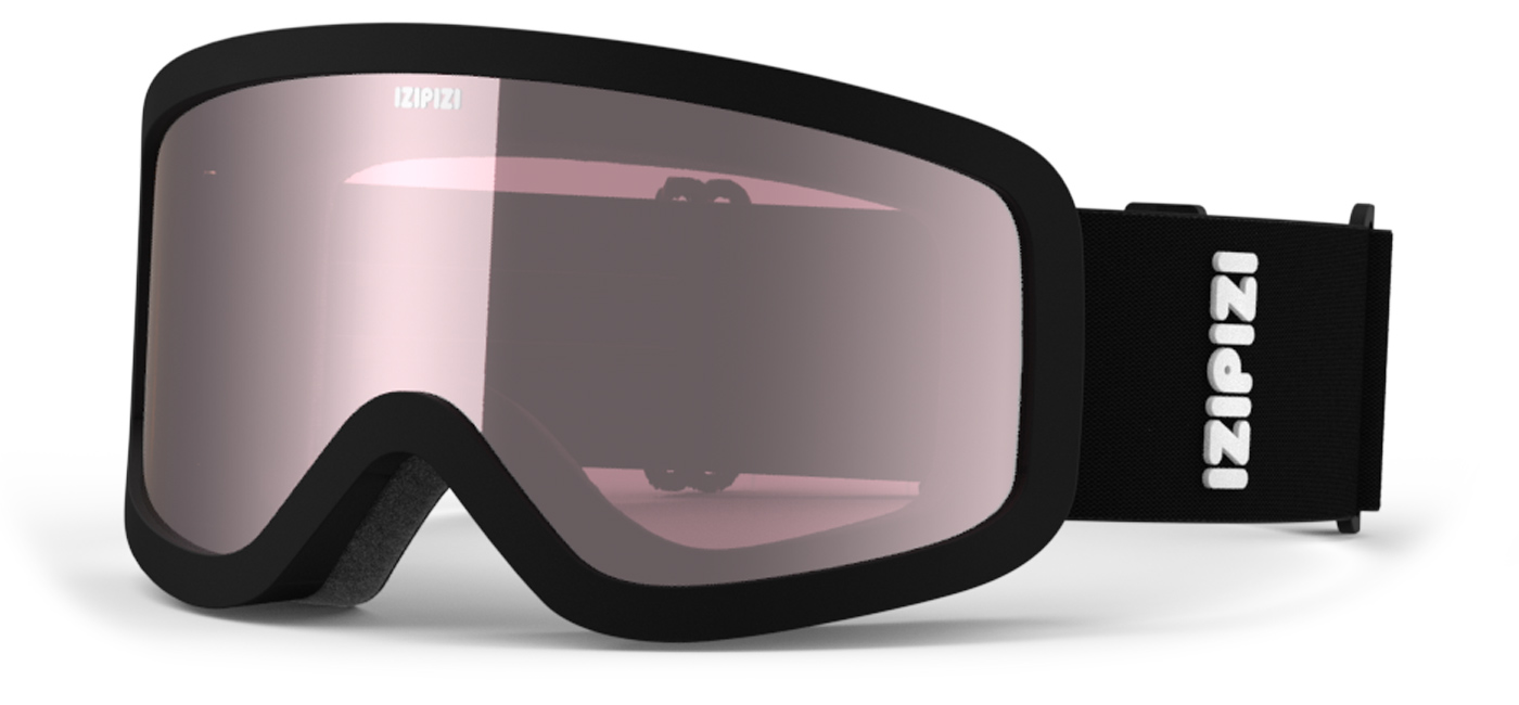 IZIPIZI Sun Snow Small Ski Goggles Black / Vermillion Low Light
