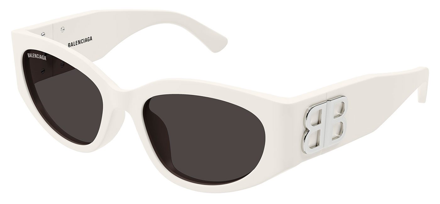 Balenciaga BB0324SK Sunglasses - White / Grey - Tortoise+Black