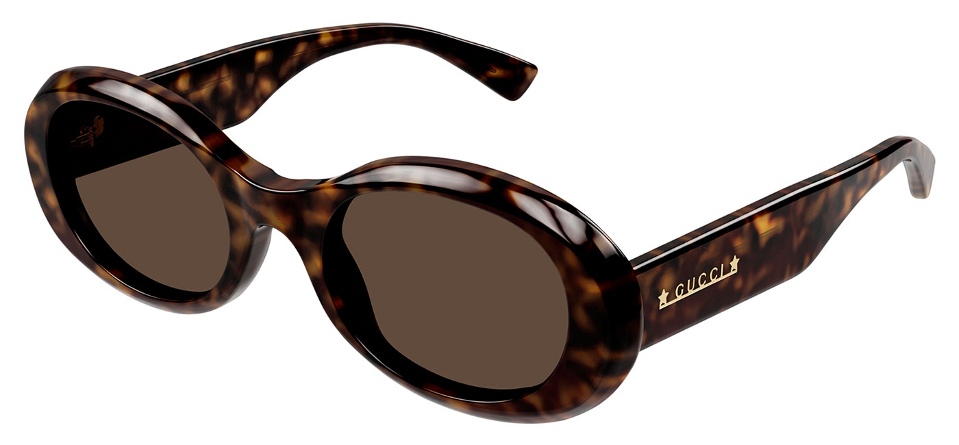 Gucci GG1587S Prescription Sunglasses - Havana / Brown - Tortoise+Black