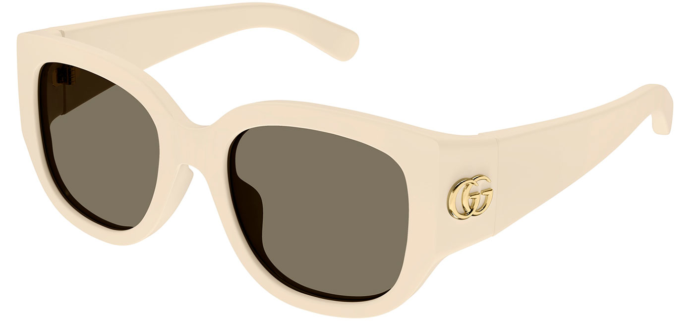 Gucci GG1599SA Prescription Sunglasses Ivory / Brown Tortoise+Black