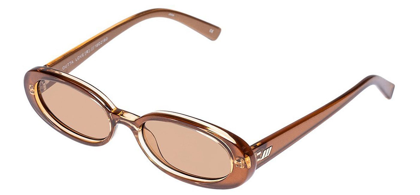 サングラス Le Specs OUTTA LOVE Caramel Outta Love Black Uni-Sex Oval Sunglasses | Le Specs