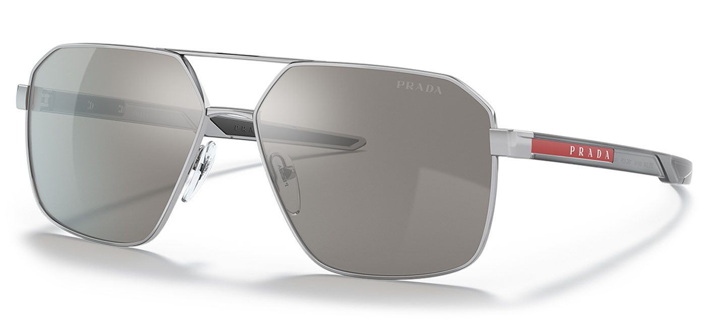 Prada silver mirror sunglasses sale