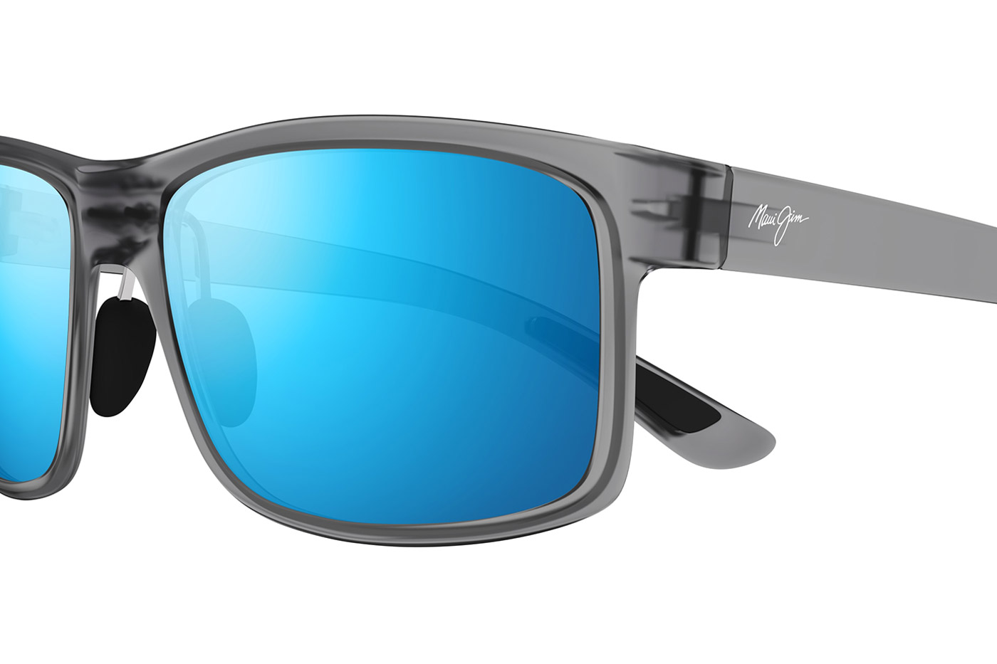 Maui Jim Pokowai Arch Sunglasses - Translucent Matte Grey / Blue Hawaii ...