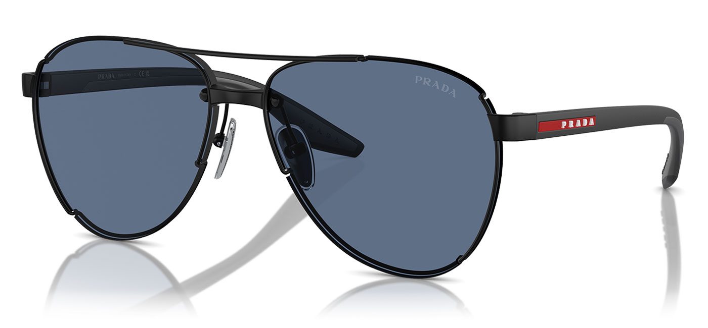 Prada Linea Rossa PS51YS Sunglasses Matte Black Dark Blue Tortoise Black