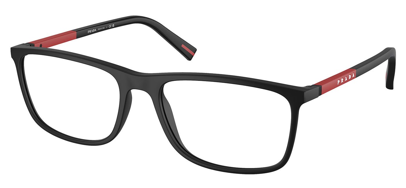 Prada Linea Rossa PS03QV Glasses Black Rubber Tortoise Black