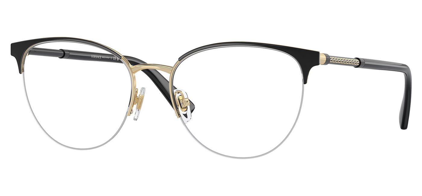 Versace VE1247 Glasses Black Pale Gold Tortoise Black